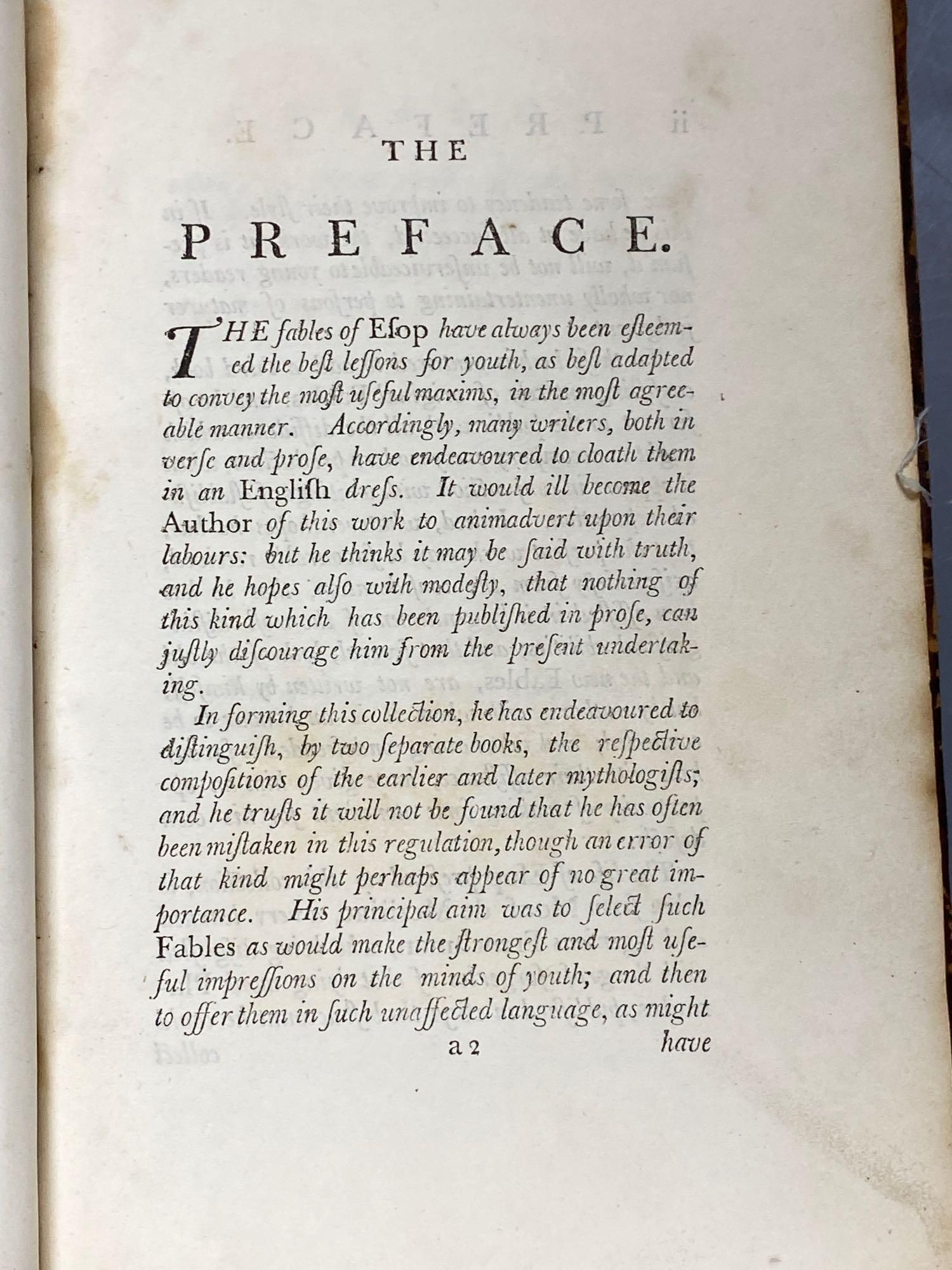 Select Fables of Aesop and Other Fabulists in Three Books, Birmingham, printed by J Baskerville for R & J Dodsley, 1761,